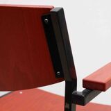 Chaises Gijs van der Sluis rouge et noir avec accoudoirs