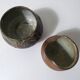 2 asymmetrical brutalist stoneware bowls signed G.Toutous Vintage