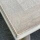 Extendable rectangular farmhouse table renovated oak and marquetry 255cm