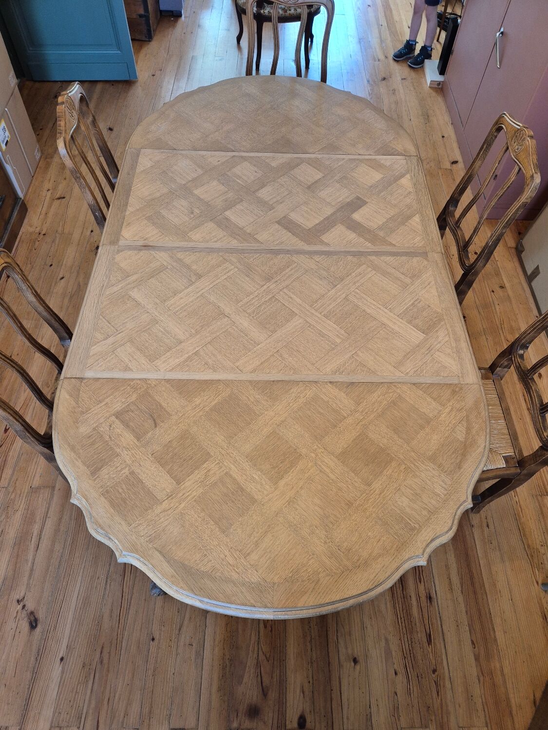 Extendable old wooden table