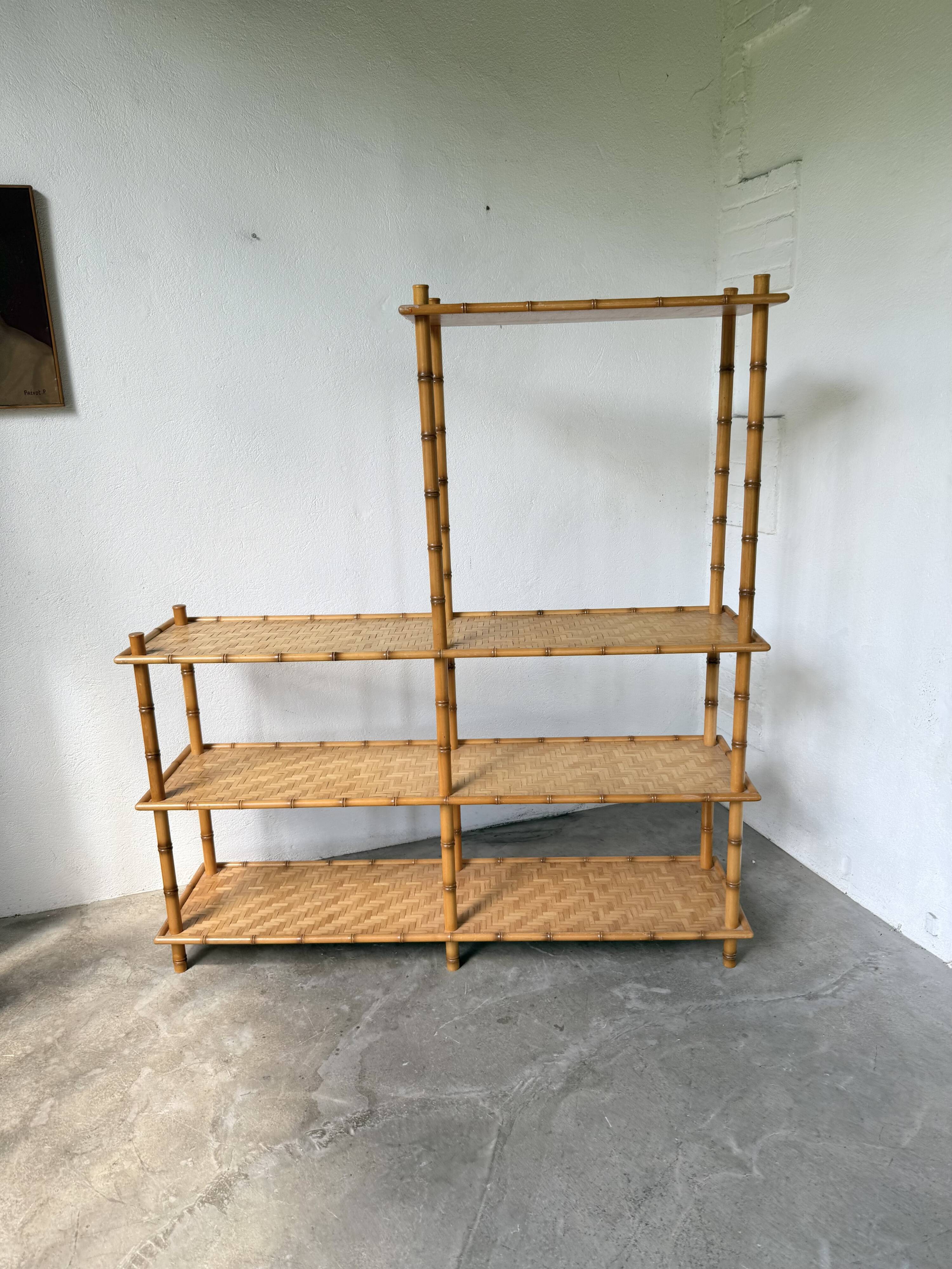 Large rattan shelf 1960