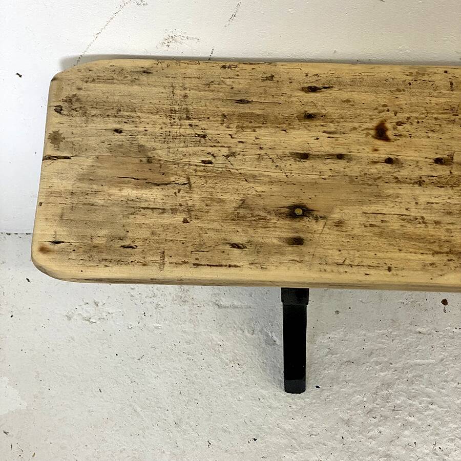 Solid wood farm bench