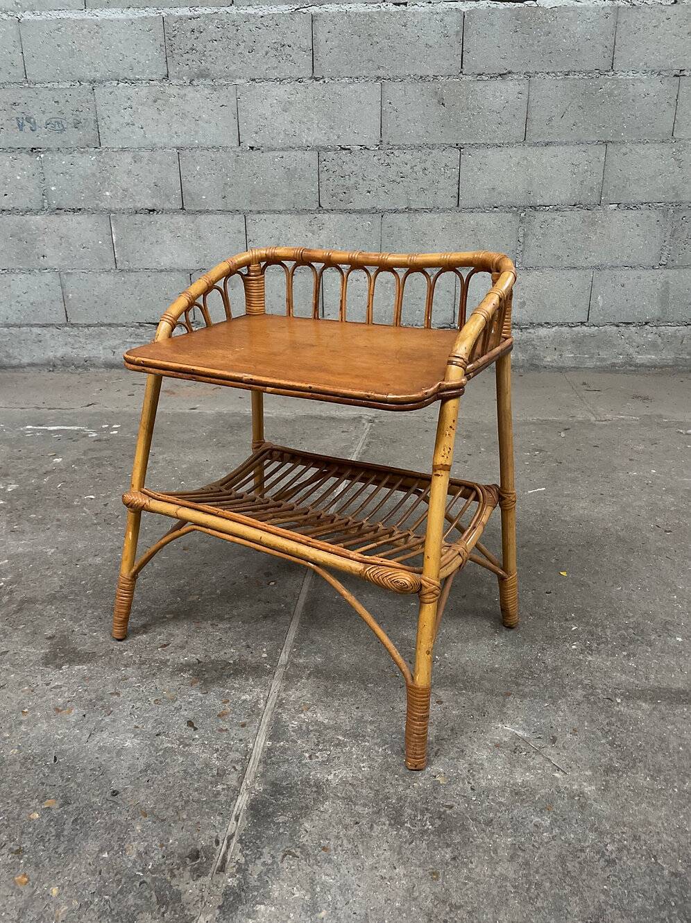 Bout de canapé rotin