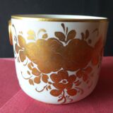 Porcelain planter decorates Paris polychrome flowers or Mehun Albert Pillivuyt