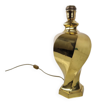 Sculptural Brass Table Lamp, Heavy Quality, Without Shade