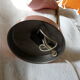 Pink metal table lamp flexible brass arm 70s vintage