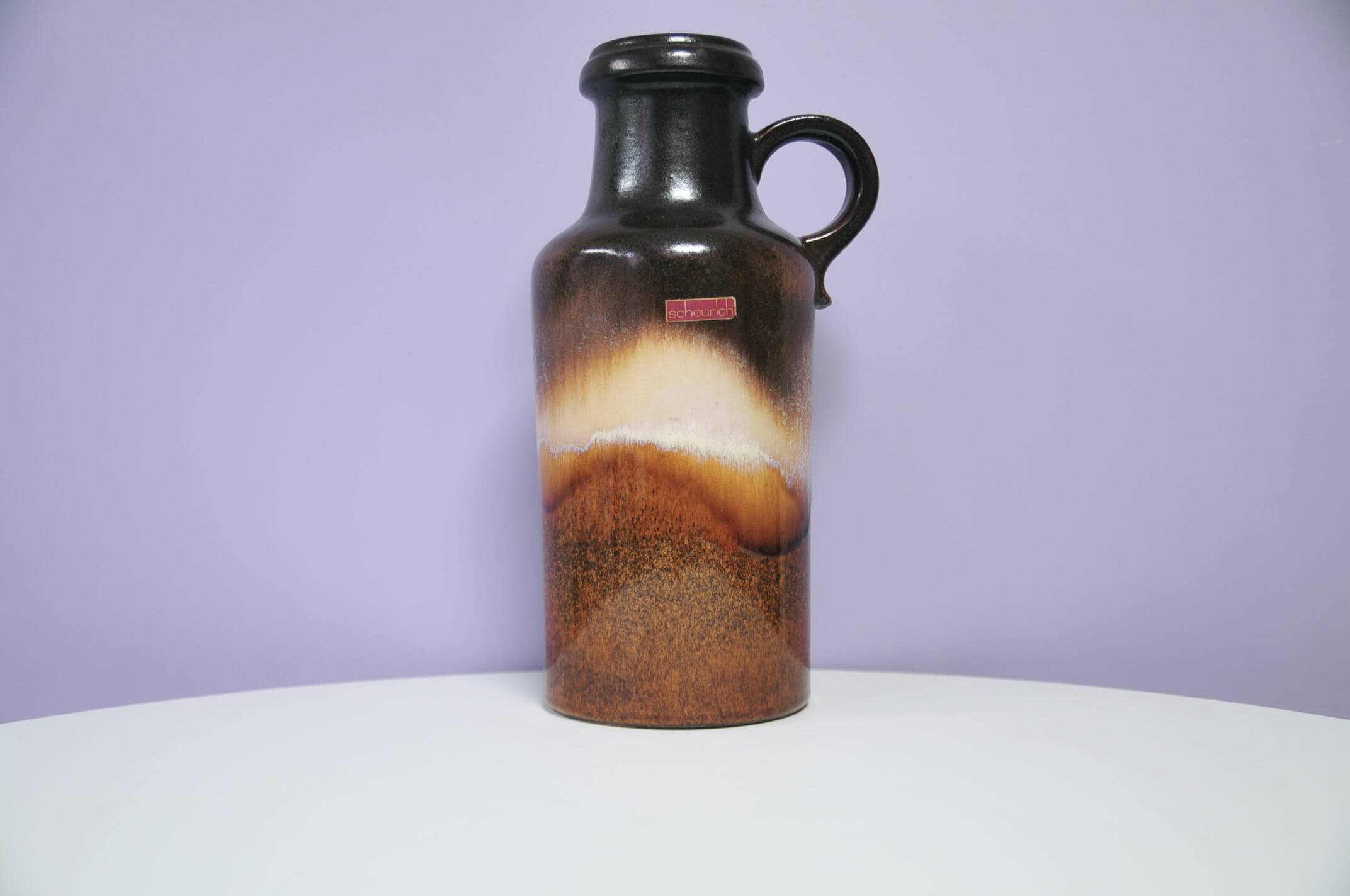 Large brown & blue West Germany vase