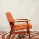 Scandinavian modern chair orange corduroy H.Lis 