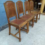 Set de 4 chaises style Louis XVI cuir