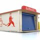 Rare fifties vintage toy garage with De Stijl colours