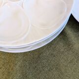 Set of 6 white porcelain oyster plates from Pillivuyt