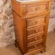Louis XVI style bedside chest of drawers, marble top, late 19th century.