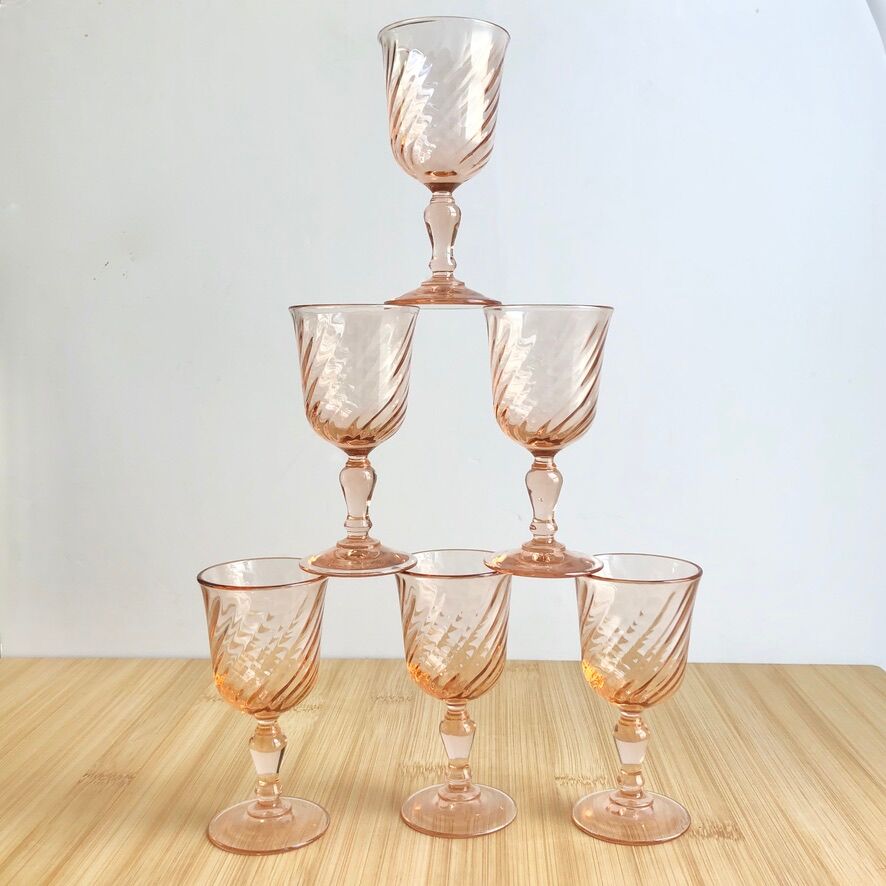 6 Rosaline 70's port glasses