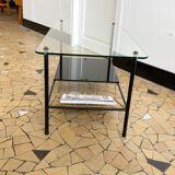 Glass and metal coffee table 1960s