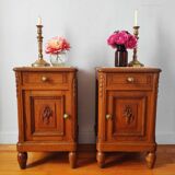 Pair of solid oak bedside tables 1920