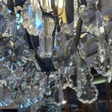 Bronze and cut crystal chandelier with 6 lights, early 20th century work.