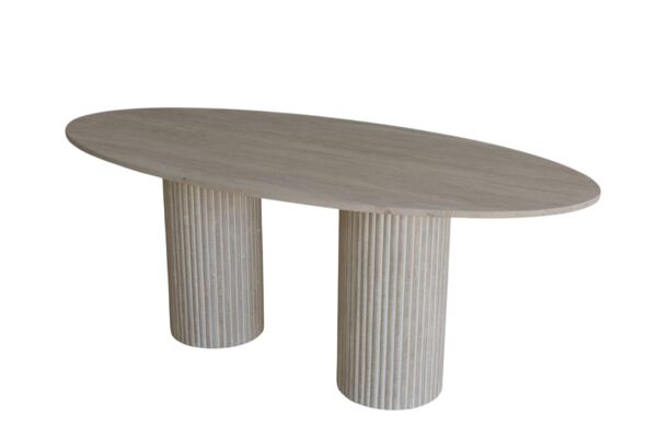 Table à manger ovale Calypso - Travertin Naturel
