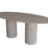 Calypso Oval Dining Table - Natural Travertine