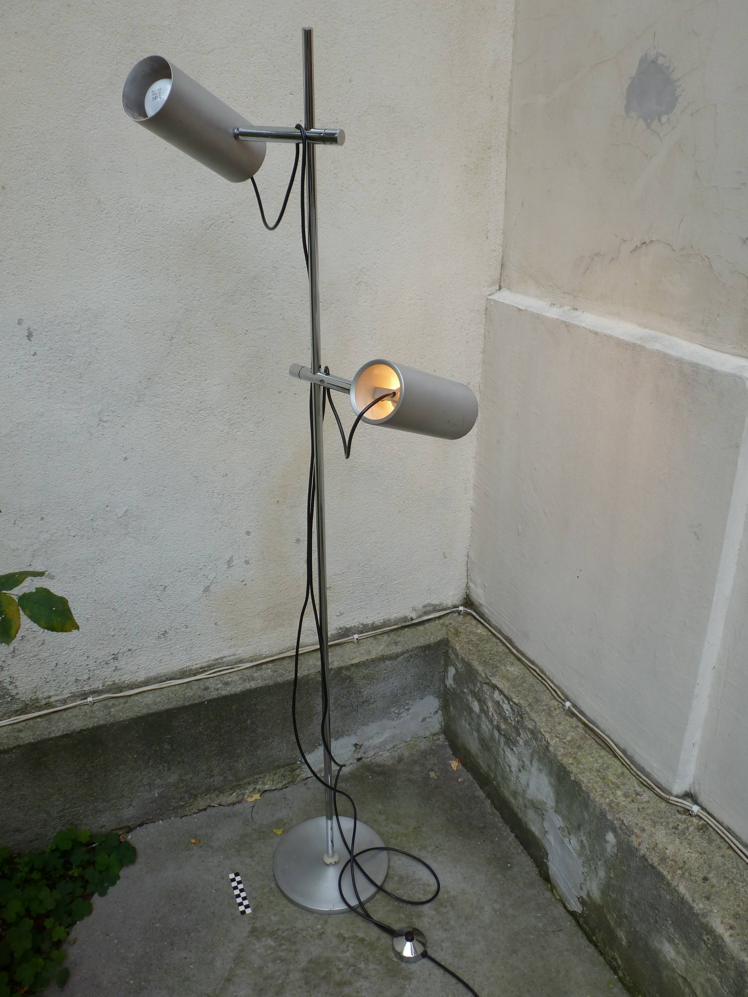 Floor lamp 70s stainless