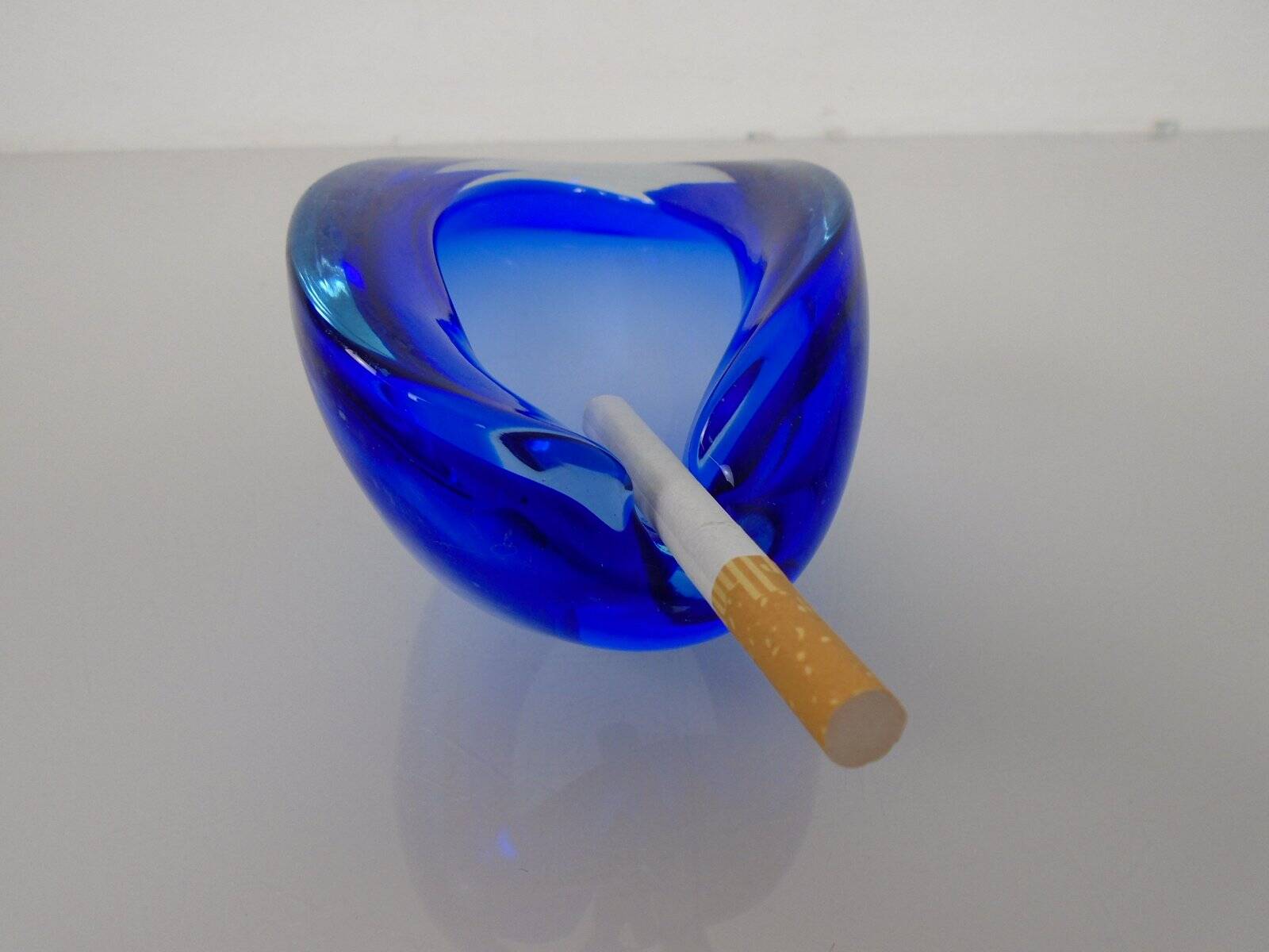 Blue Sommerso Murano Glass Ashtray, Italy, 1960s