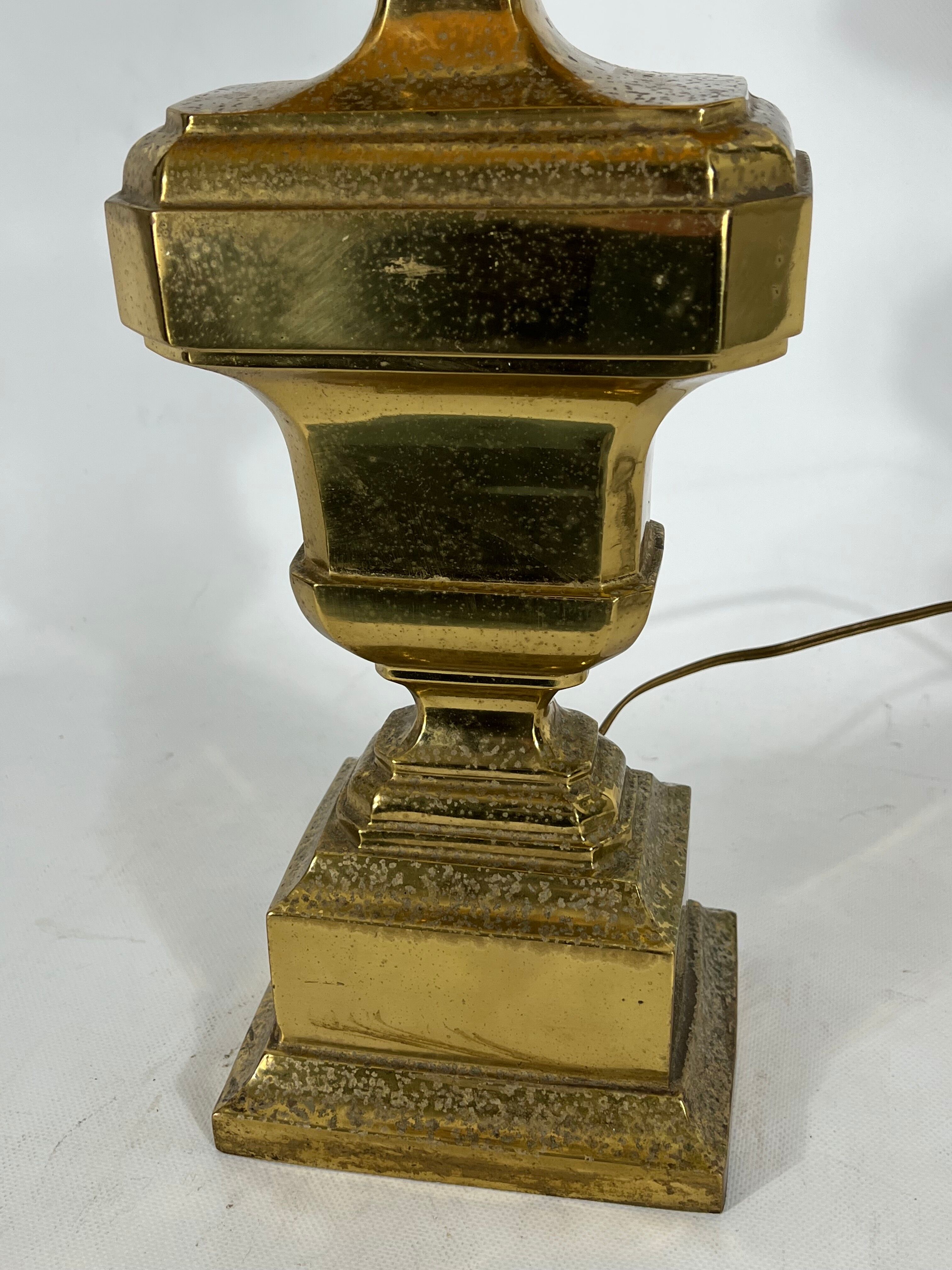 Vintage Large Italian Solid Brass table lamp from 50s