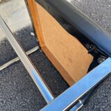 Stool year 70 skaï and chrome metal