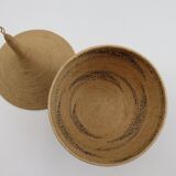 Set of 5 vintage tutsi rwanda rattan decorative lidded pots 1970s