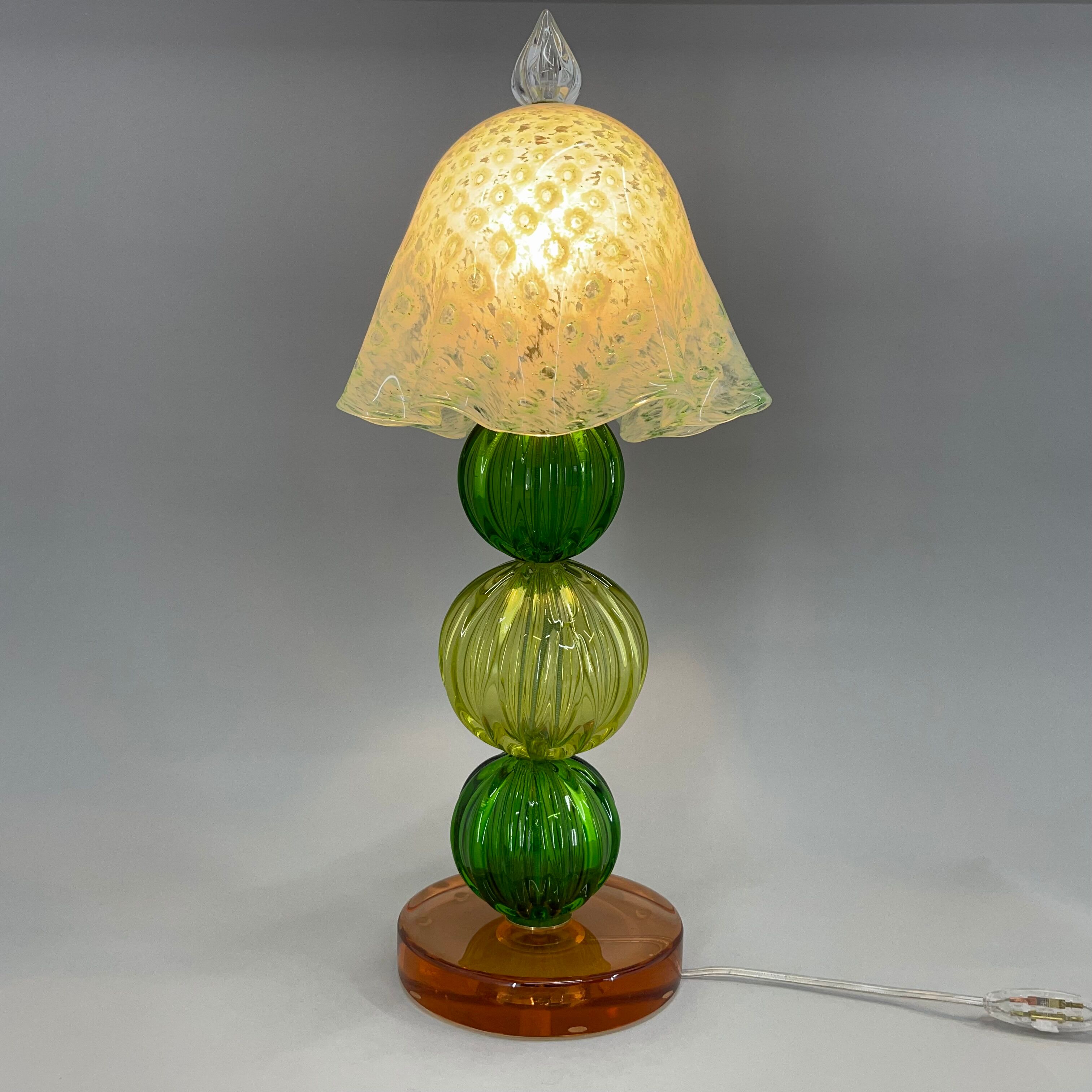 Lampe de table italienne en verre de murano faite à la main