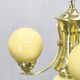 Art Deco Brass and Opaline Glass Chandelier, 1930s