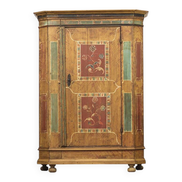 Armoire de mariage en art populaire peint 1764