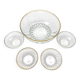 Salad bowl and 4 glass bowls with gilding, 1930 fruit salad service.