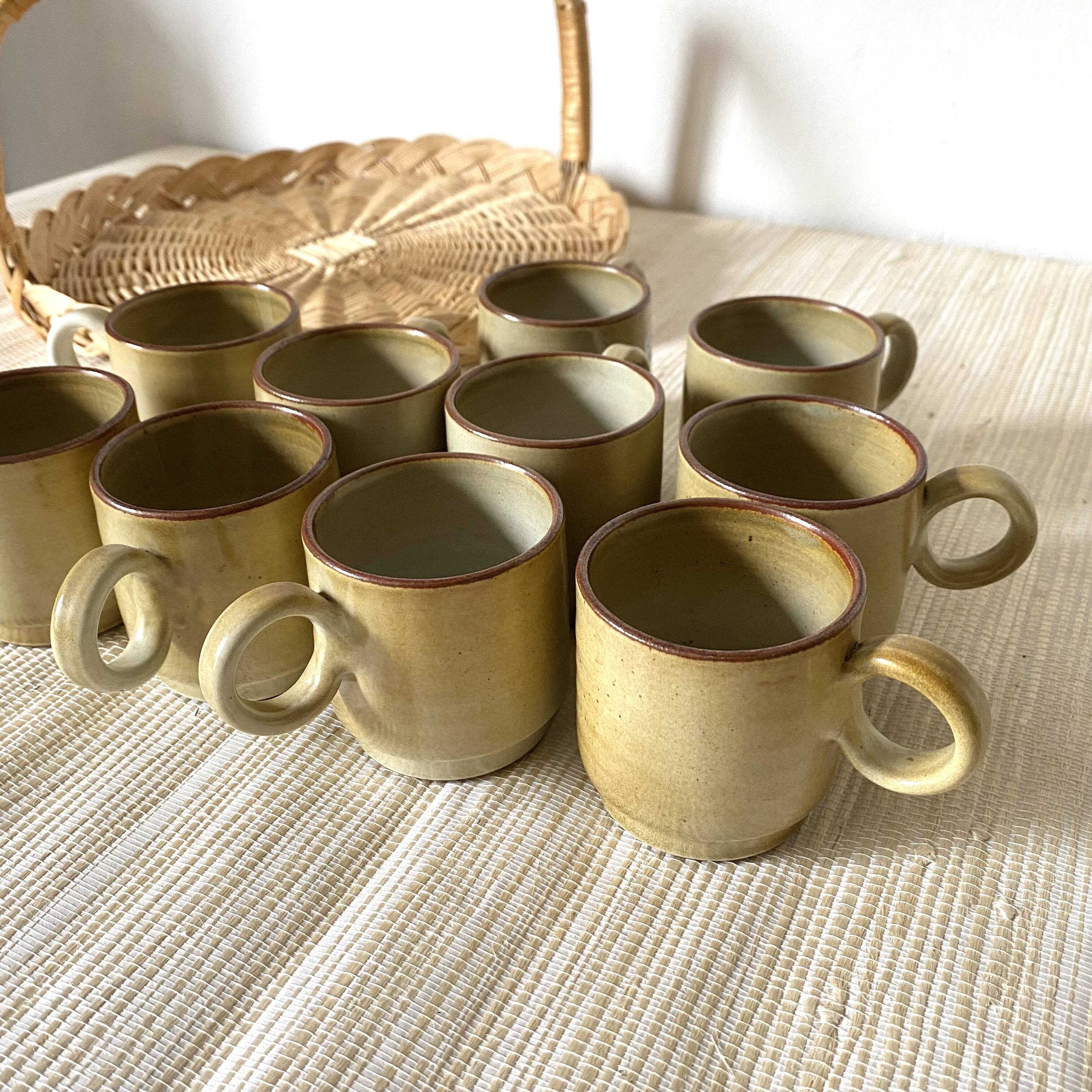 Stoneware coffee mugs