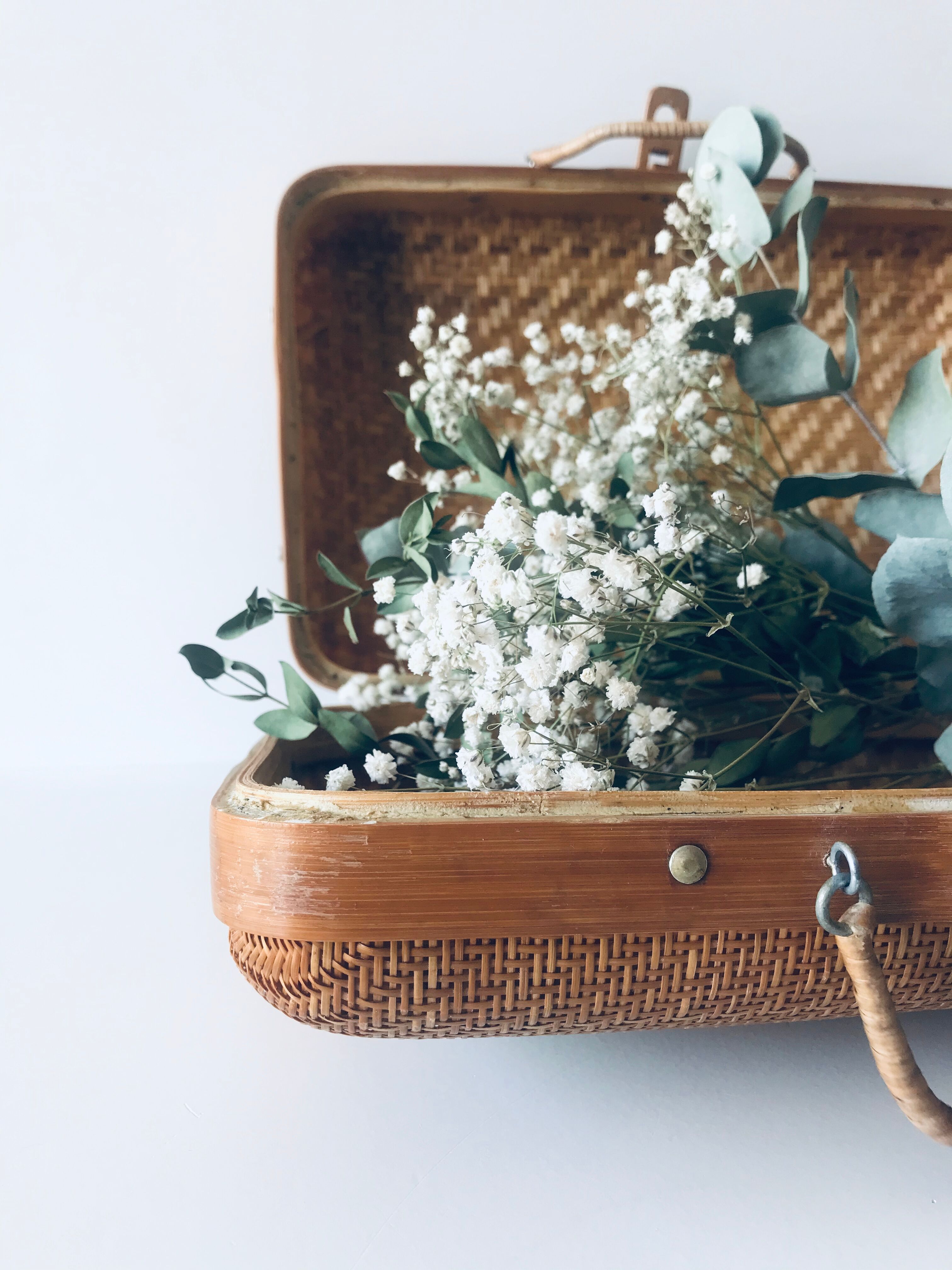 Vintage rattan valisette