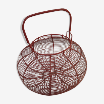 Red metal egg basket