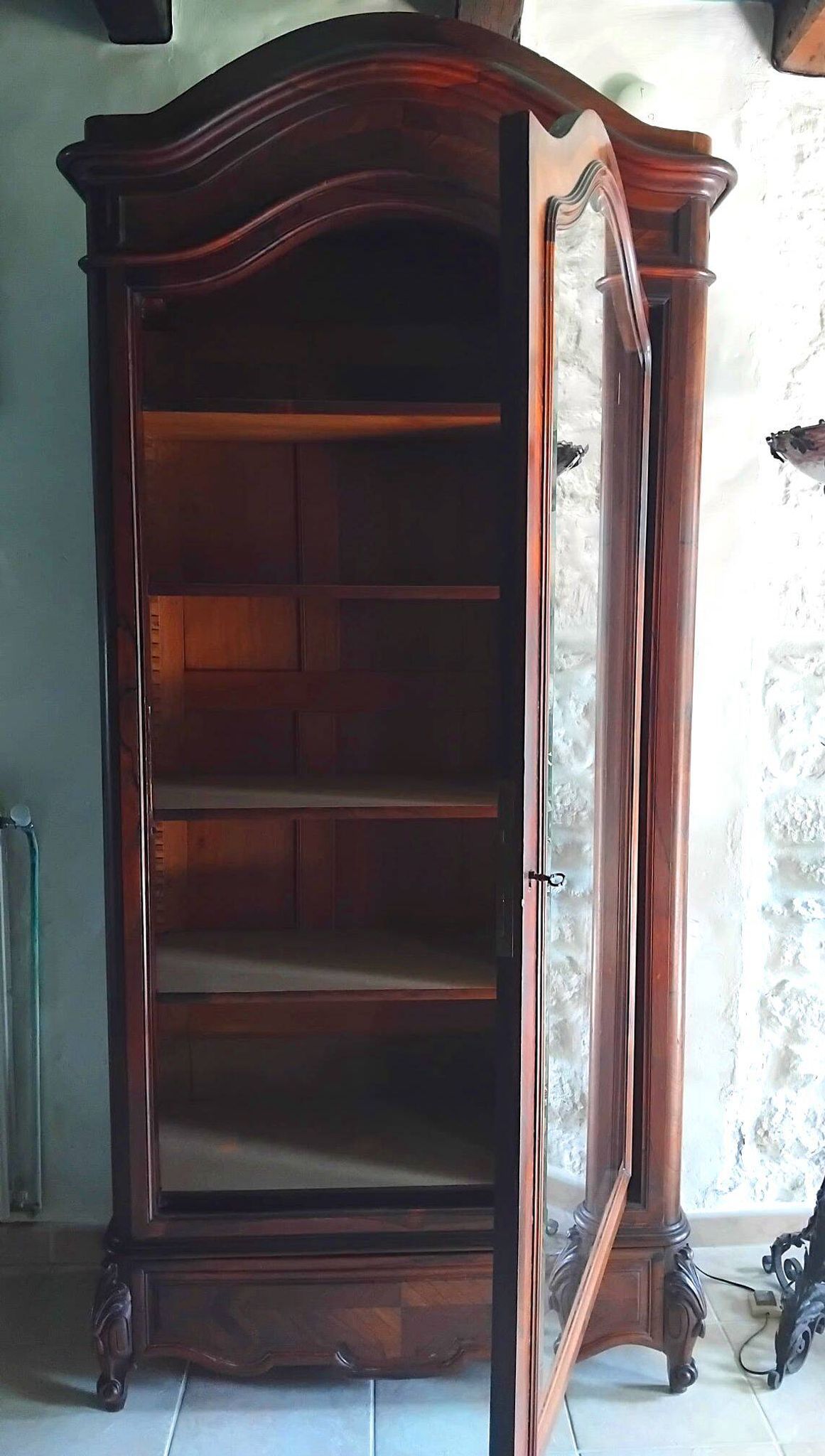 Antique wooden display cabinet – 235 cm