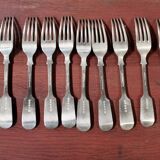 Set of 12 antique Nevada Silver D&A forks