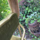 Lot de 4 fauteuils pliants vintage en velours vert