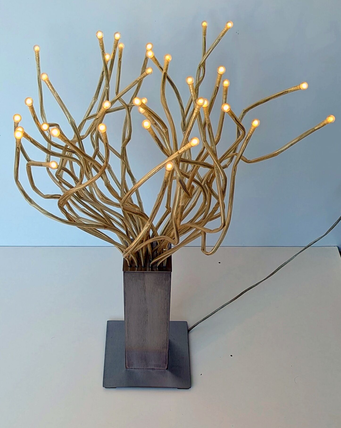 IKEA Stranne lamp - stainless steel & plastic tree 80's 90's - Octopus medusa lamp