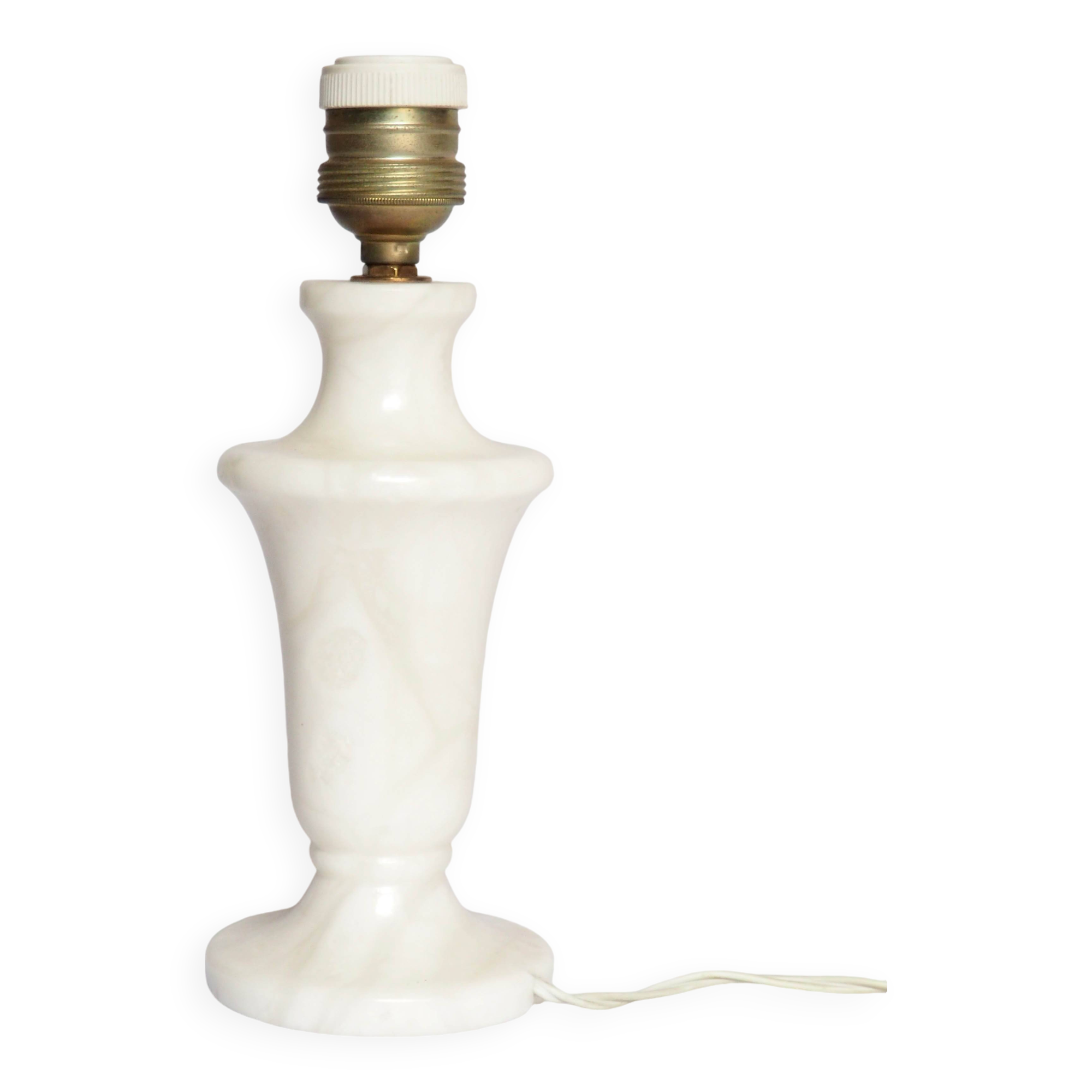 White alabaster lamp base