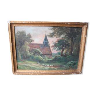 Tableau ancien paysage