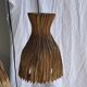 Suspension or lampshade in natural organic teak, tubular, H30 D22.