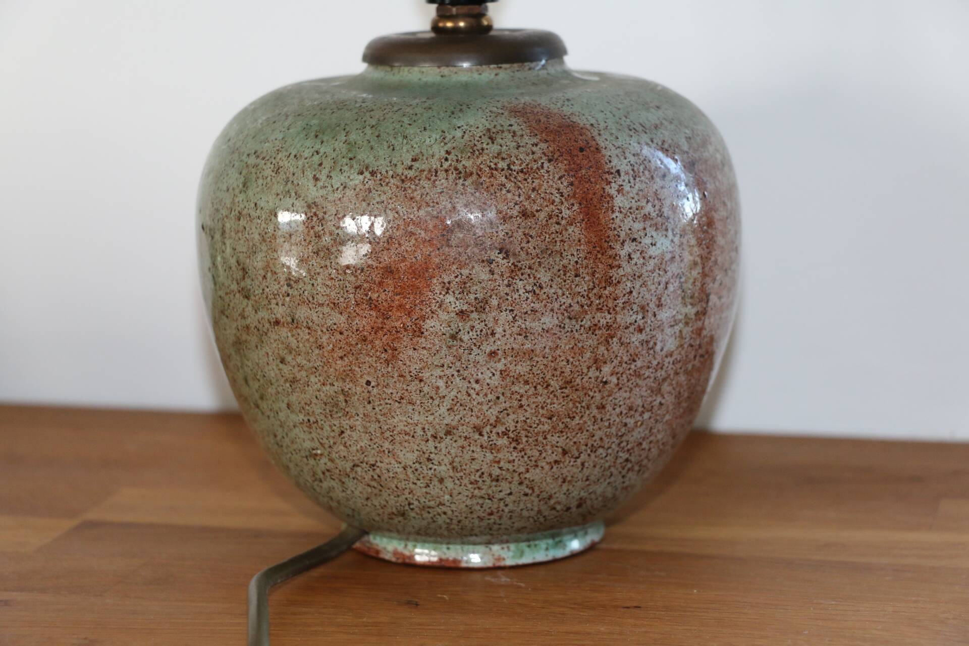 Green ceramic lamp (without lampshade)