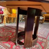 Vintage green sea marble and rosewood table from the 1970s.