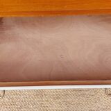 Vintage wooden chest of drawers, white braid