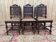 6 High Era chairs in carved solid oak and rattan caning.