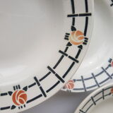 Set of 6 old St Amandinoise St Amand vintage soup plates