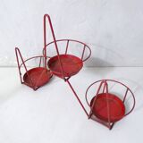Set of vintage wire metal planters