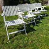 Set armchairs and garden table vintage circa 1970 R Gleizes