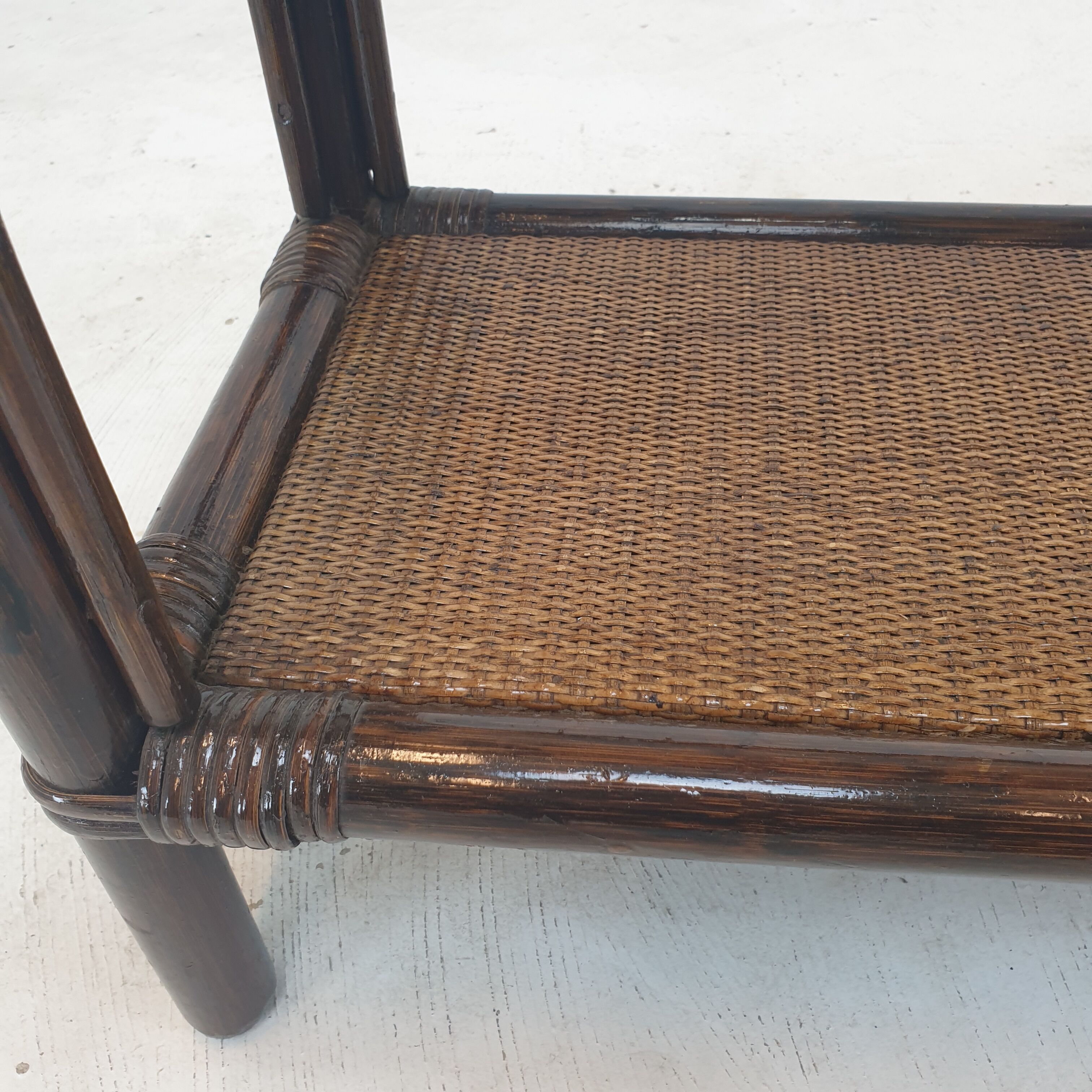 Italian Bamboo and Rattan Coffee Table, 1980s