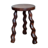 Carved wooden stool